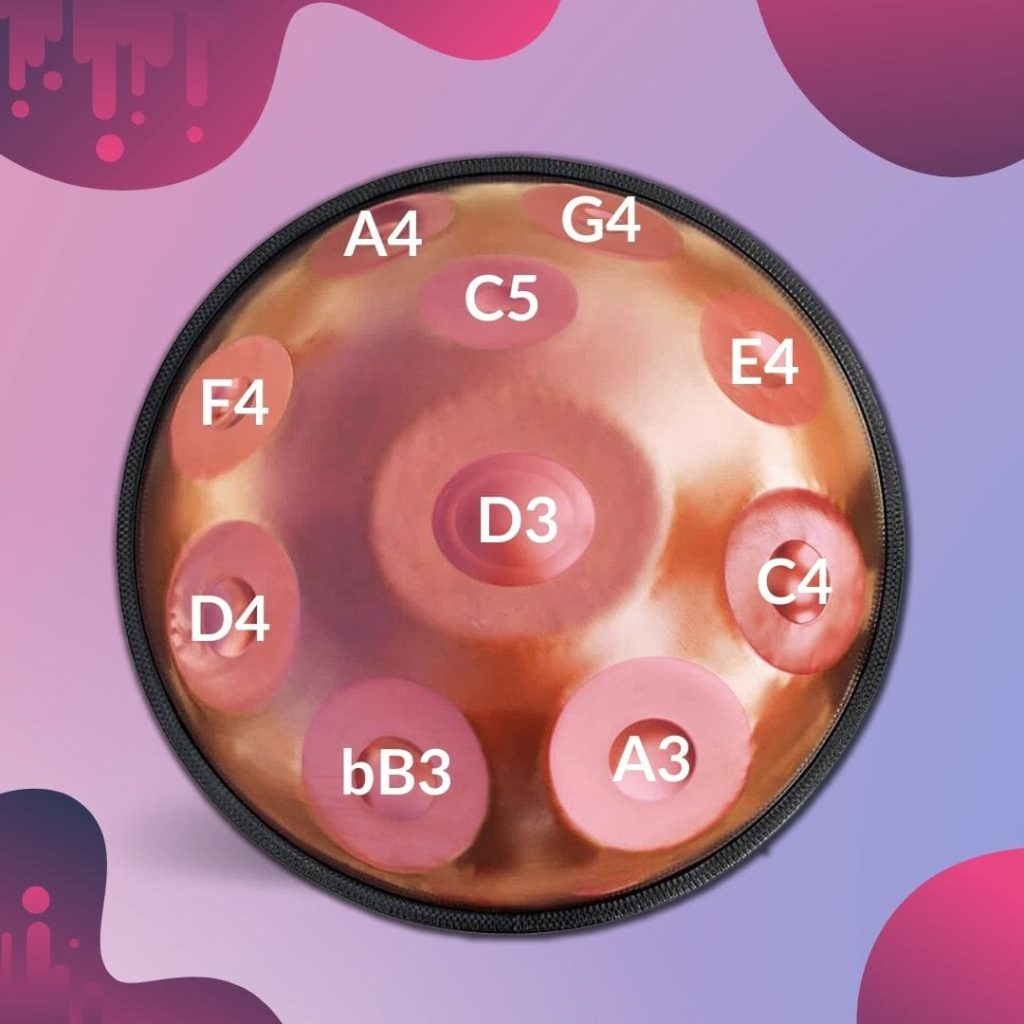 Copper Coloured Handpan – 10 Notes – D Minor